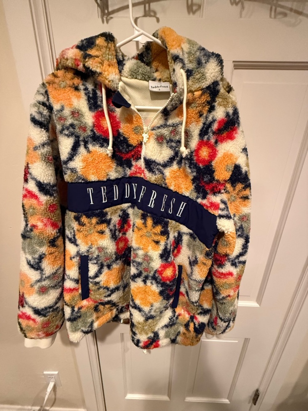 Teddy Fresh Multicolor Floral Sherpa Hoodie
